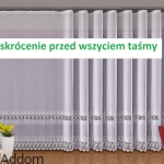 Skrócenie firan przed wszyciem taśmy