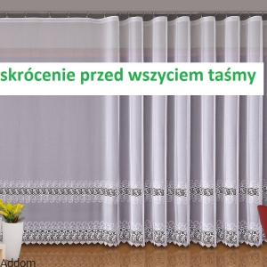 Skrócenie firan przed wszyciem taśmy