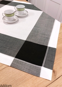 Lniany obrus w paski 85x85