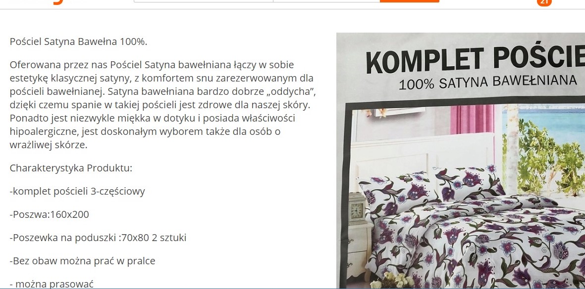 fałszywe opisy na allegro